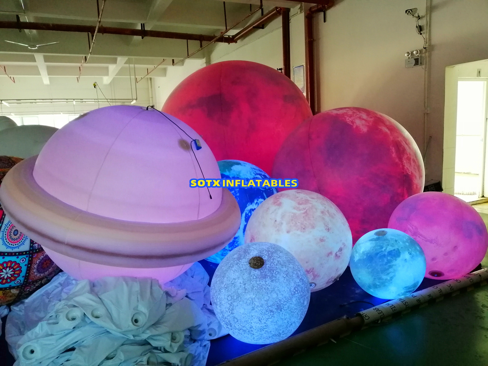 공간 테마 파티 장식 풍선 행성, 풍선 지구 달 9 행성 교수형 led 모델